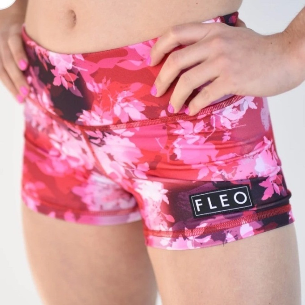 FLEO Rose Camo 3.25"  Shorts, XS, Workout Weightlifting CrossFit Cross Training